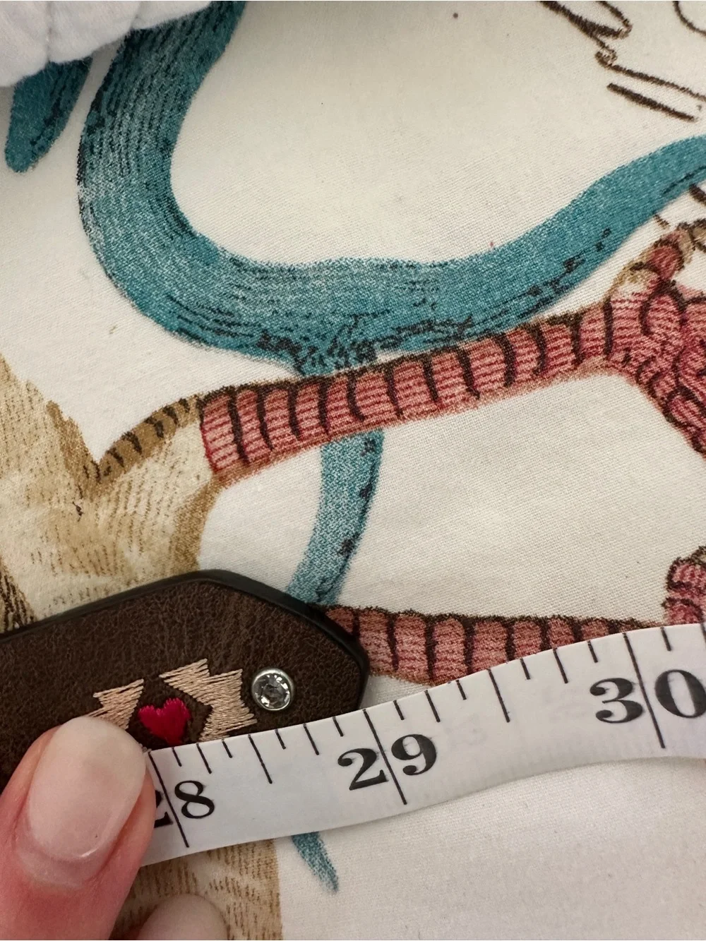Catchfly Studio Embroidered Feather Leather Western Belt Brown Size M 29